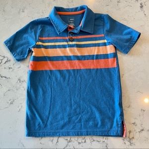 Blue Striped Short Sleeve Boys Polo